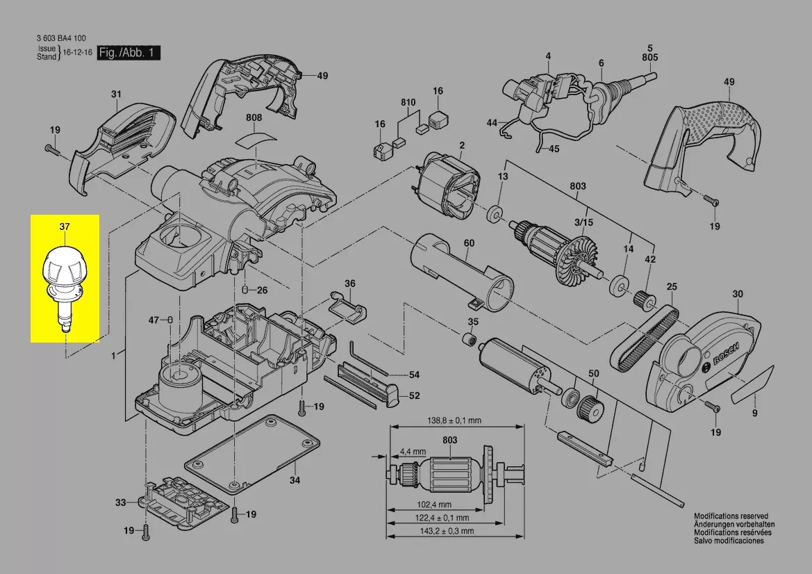 Poignée de réglage réf. 1 619 X08 672 Bosch